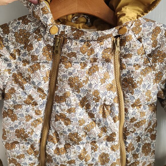 Rylee + Cru Puffer Winter SnowSuit Hood Mittens Gardenia  Floral 2-3Y EUC $142 - Picture 5 of 11